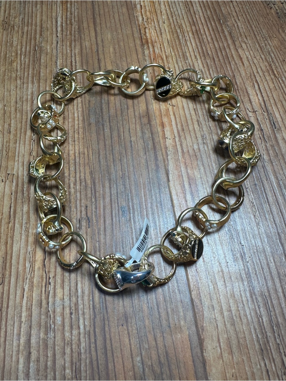 Edwardian gold ring-chain necklace - Picture 3 of 7